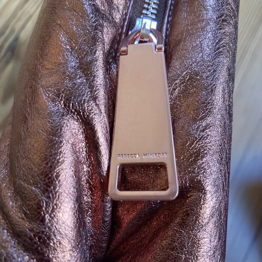 Rebecca Minkoff Pillow Clutch with Fringe Metallic Copper (Gold) festival NWT